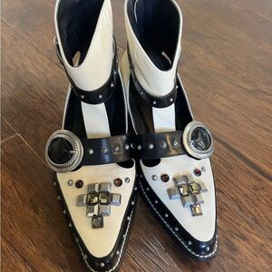 Coach Black and White Studded Heels